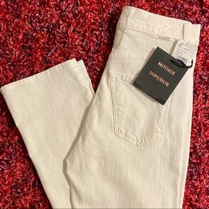 MOTHER High Waisted Hiker Hover White Jeans Size 24 FREE SHIPPING